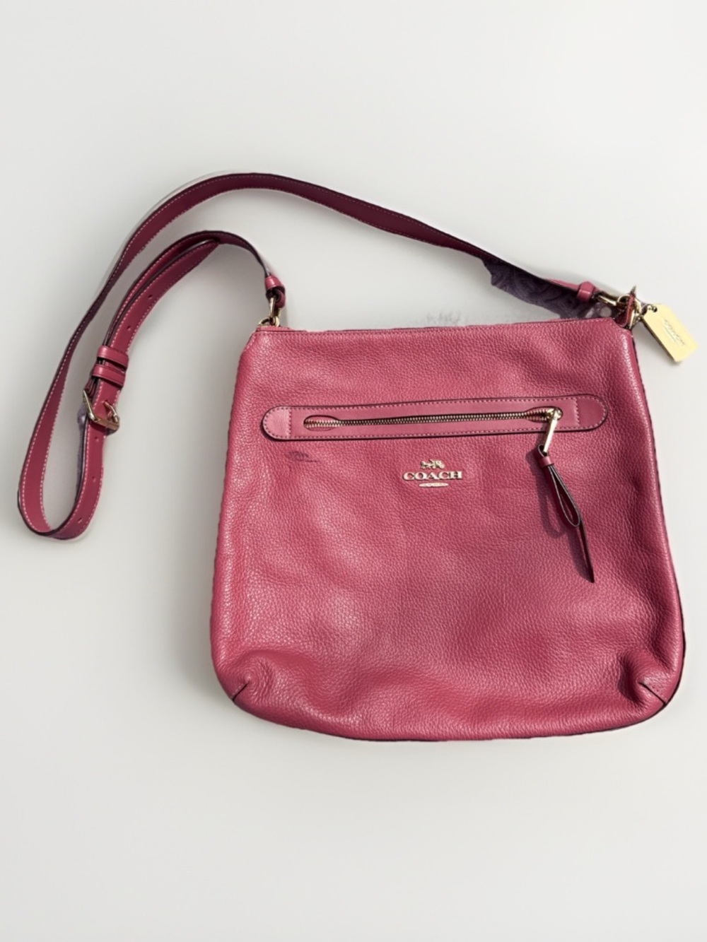 Coach Pink Mae File Leather Crossbody Bag Purse 34823